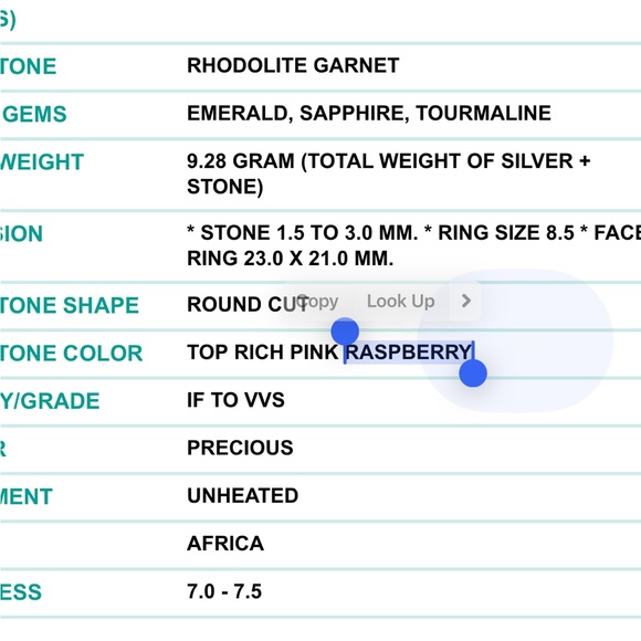 Rhodolite garnet sterling silver ring sz 8.5with tourmaline emerald and sapphire - Picture 7 of 10